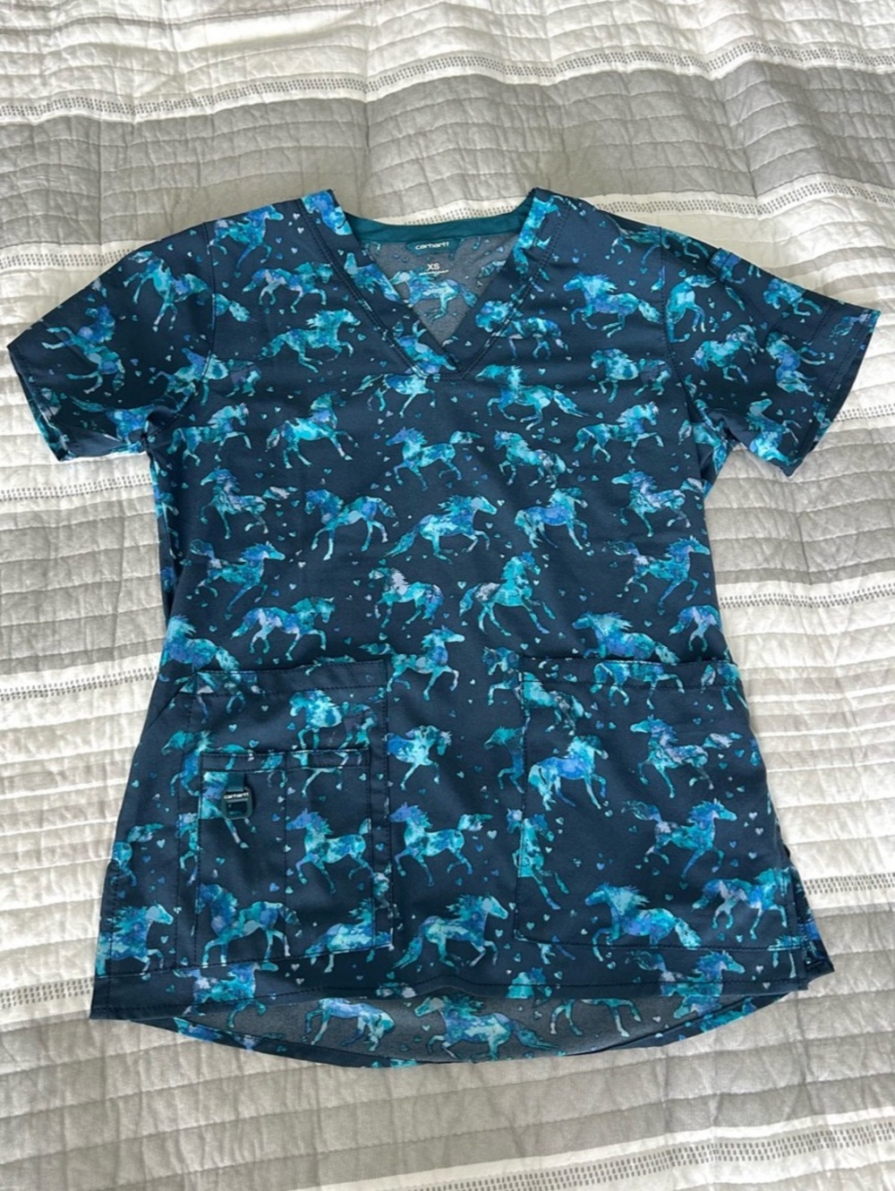 Carhartt Women's Blue Scrub Top